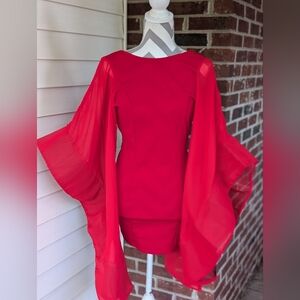 Fashion Nova Red Cape Mini Dress Medium